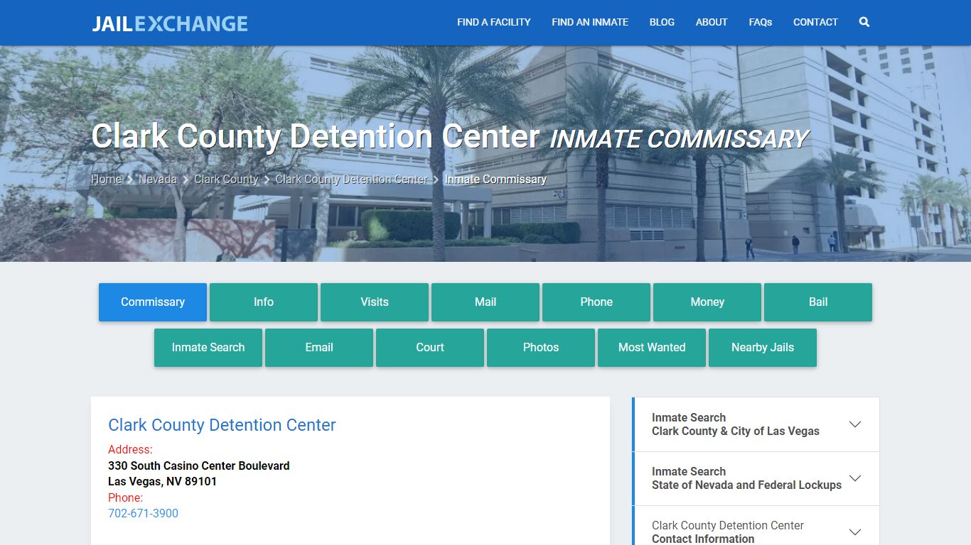 Clark County Detention Center Inmate Commissary - Jail Exchange